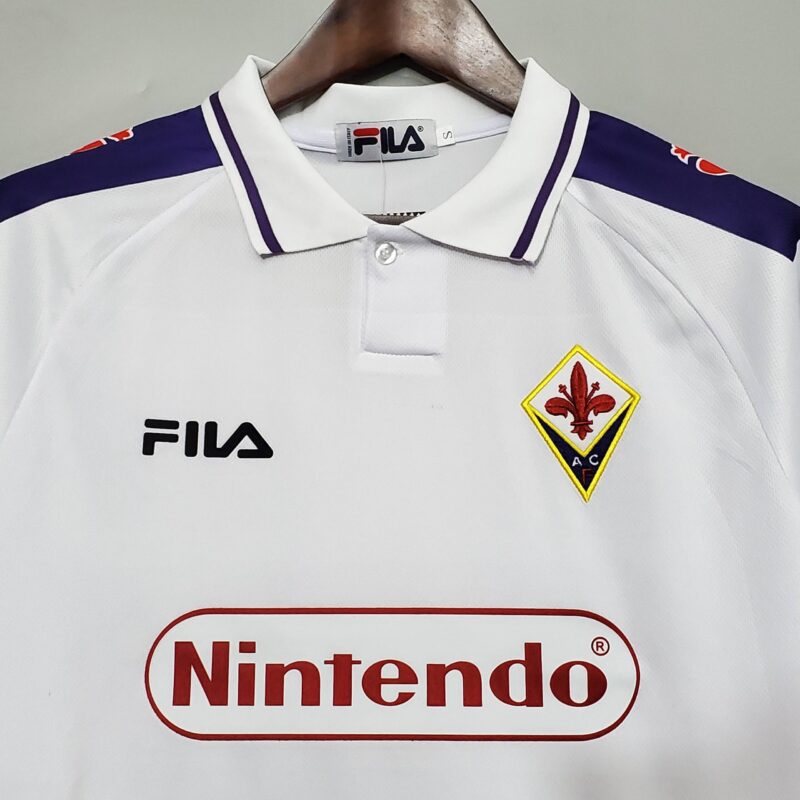 Maglia Fiorentina Nintendo Batistuta 98 away Fila dettaglio colletto