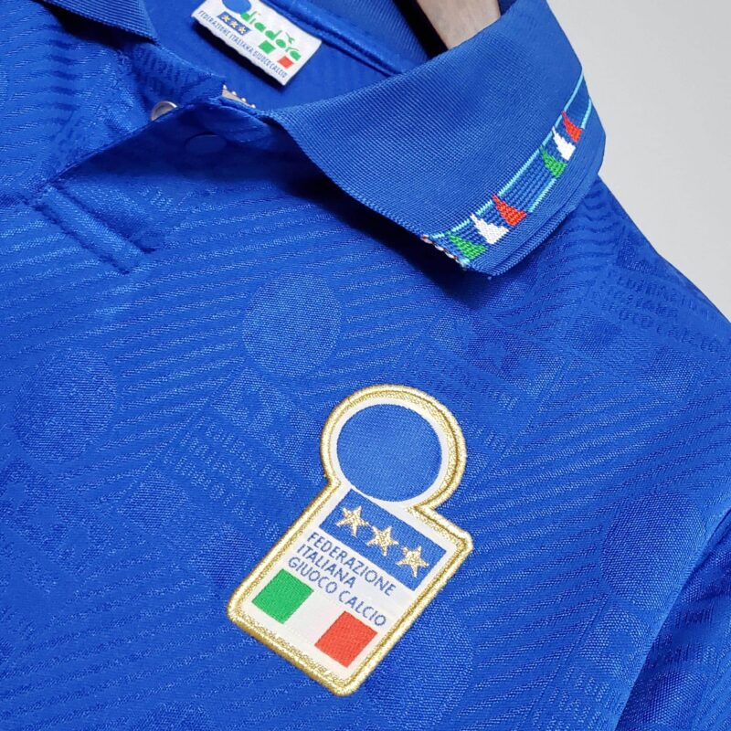 maglia Italia 94 mondiali Usa World Cup dettaglio logo Figc