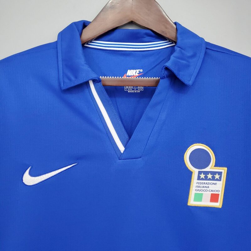 Maglia Italia home mondiali Francia 98 dettaglio colletto