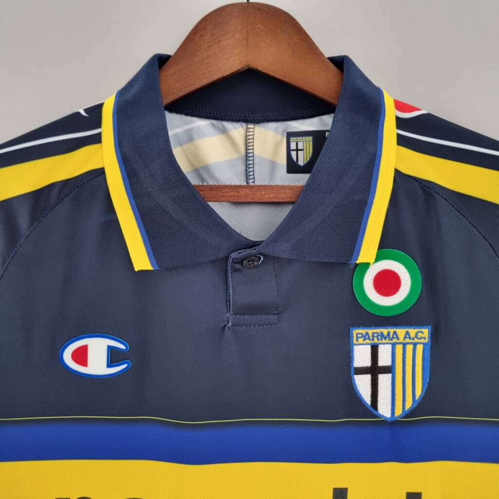 Maglia Parma 99/00 vintage retro away dettaglio colletto