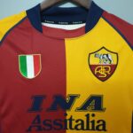 maglia roma 2001 02 colletto maglia roma 2001 dettaglio