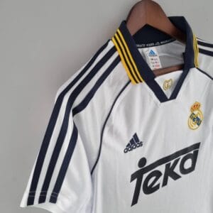 maglia Real Madrid 2000 home dettaglio spalla strisce Adidas