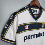 maglia Parma 2002/03 away Champion bianca dettaglio laterale