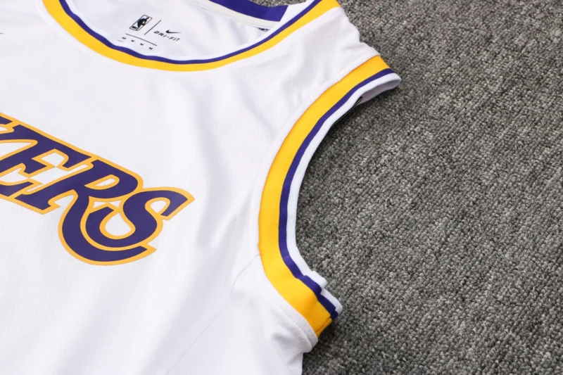 Canotta Nba Los Angeles Lakers 22/23 Bianca dettaglio spalla smanicata