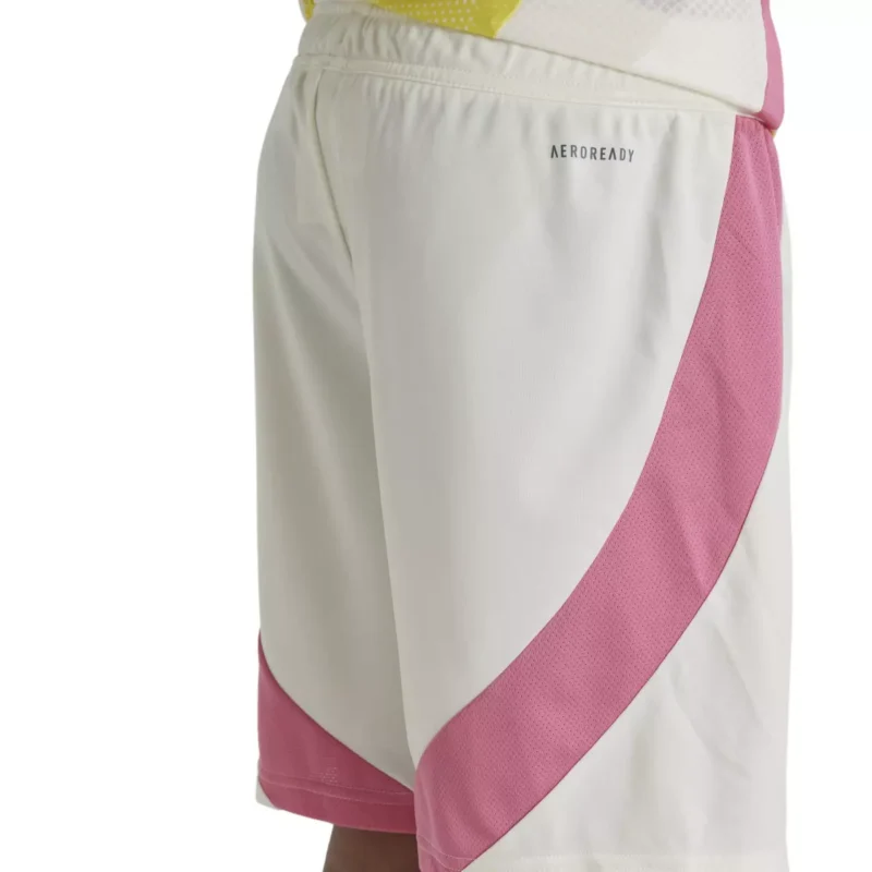 Pantaloncini Juventus Away 2024 25 bianchi Adidas dettaglio laterale