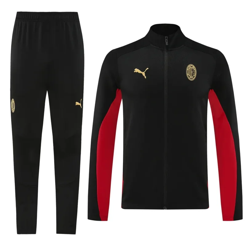 dettaglio frontale della tuta del Milan 2024/25 Puma con zip