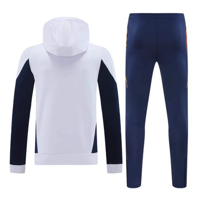 Tuta Real Madrid bianca blu Adidas dettaglio posteriore