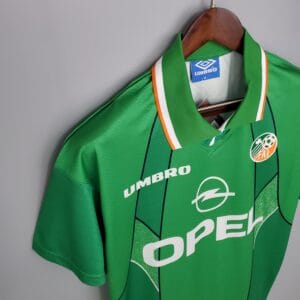 maglia Irlanda vintage 1996-98 Home Umbro dettaglio sponsor Umbro