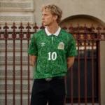 maglia-messico-home-world-cup-1994-model maglia Messico home World Cup 1994 indossata da modello