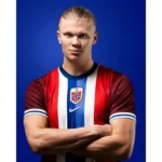 maglia Norvegia 2024 25 home Nike indossata da Haaland