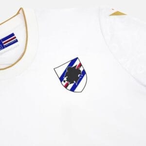 maglia Sampdoria 2024/25 away Macron dettaglio logo Sampdoria calcio