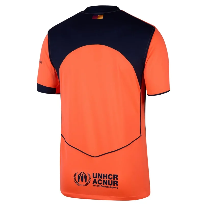 terza maglia Barcellona arancione Stadium 2025-26 dettaglio posteriore