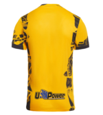 dettaglio posteriore della terza maglia Inter 2024/25 gialla e nera Nike con sponsor Upower